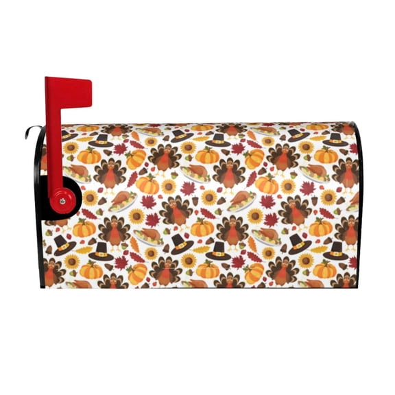 Picia turkey hat Pumpkin Magnetic Mailbox Cover Standard Size-21x18 in