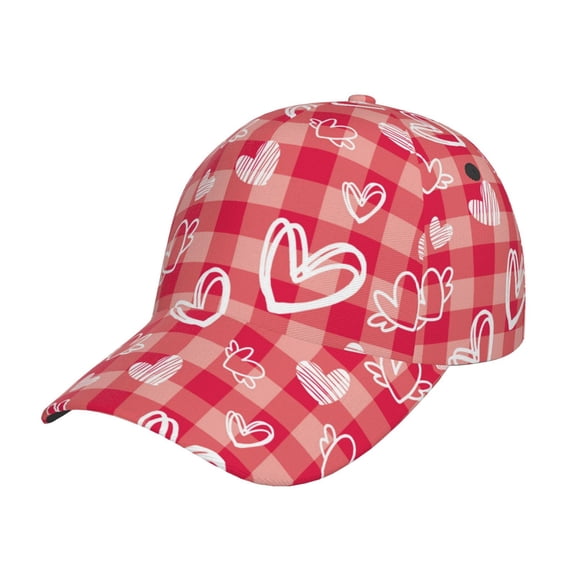 Picia valentine day with heart Pattern Trucker Low Profile Hat Men Women Baseball Cap Dad Hat Adjustable Unconstructed Plain Cap