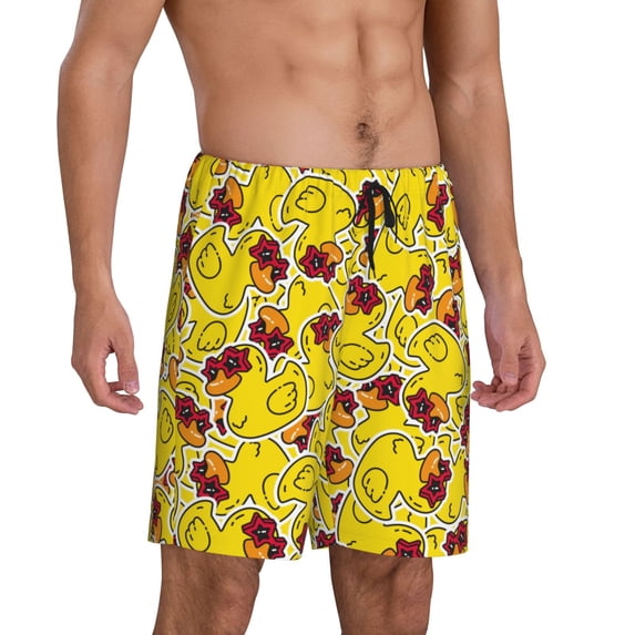Picia with Star Sunglasses Pajama Shorts for Men, Men's Pajama Bottoms, Sleepwear,Short Pajama Pants-X-Large