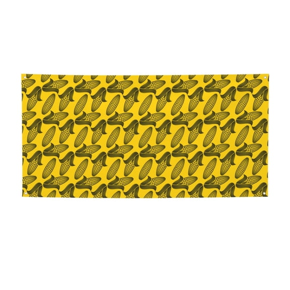 Picia yellow Corn Pattern Party Banner, Festive Decoration, Holiday Banner, Celebration Decor, Event Banner, Reusable Party Banner-Small