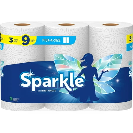 Pick-A-Size Paper Towels, 3 Triple Rolls = 9 Regular Rolls, Everyday Value Paper Towel With Full And Half Sheets
