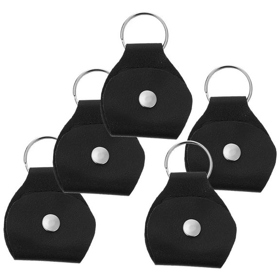ifundom 5-Pack Portable Guitar Pick Holder Bag with Keychain Attachment, PU Case