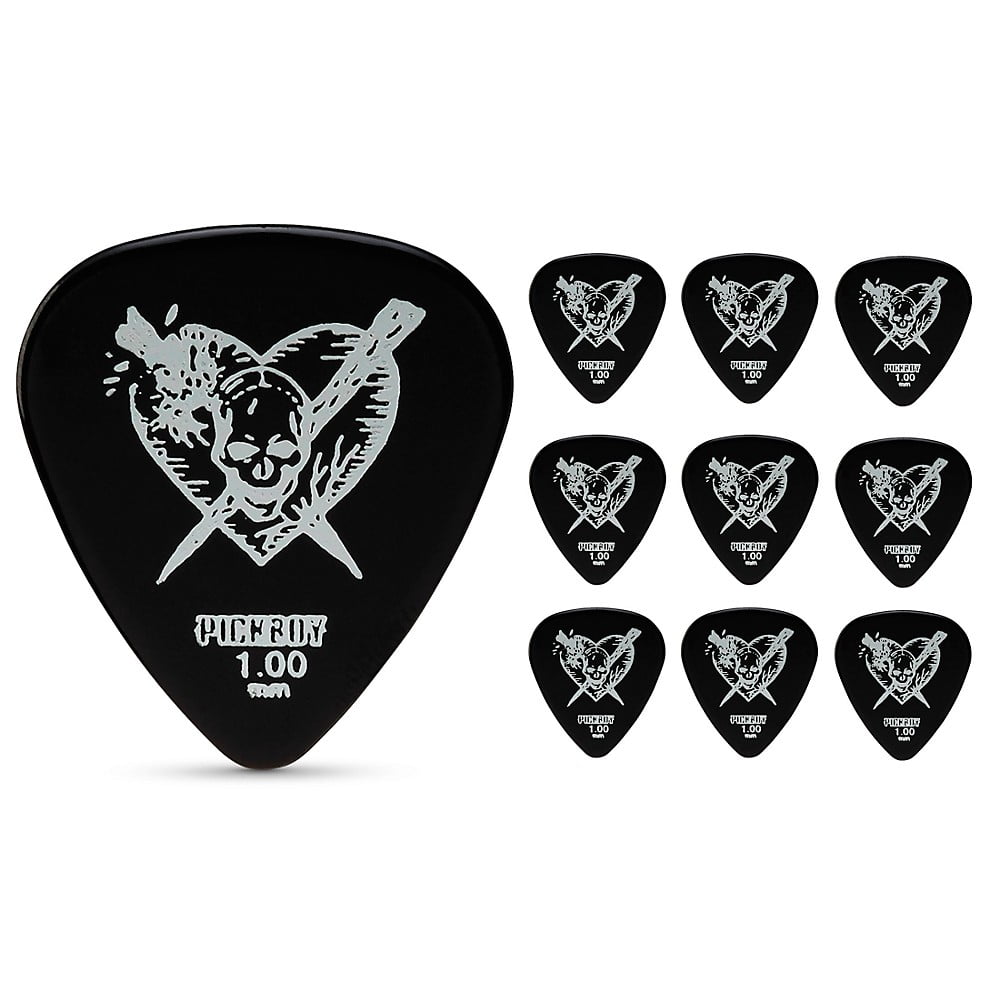 Pick Boy Broken Heart Skull Celltex Guitar Picks 1.00 mm 10 Pack ...