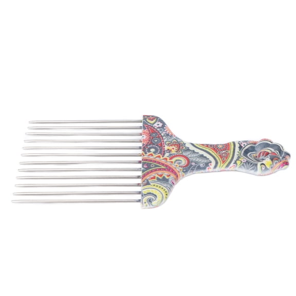 Pick Comb, Steel Needle Hair Pick Afro Comb Ergonomic Sturdy For Curly Hair Styling K4