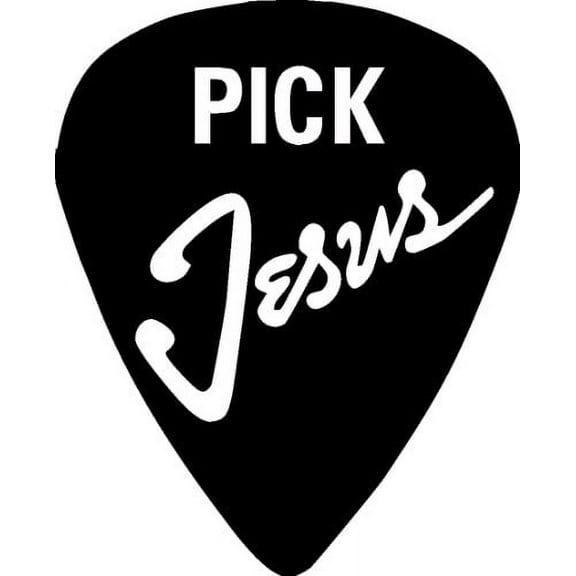 Pick Jesus, 12 x 15 Vinyl Wall Art by Scripture Wall Art, Guitar, Musician, Decal, Worship, Praise