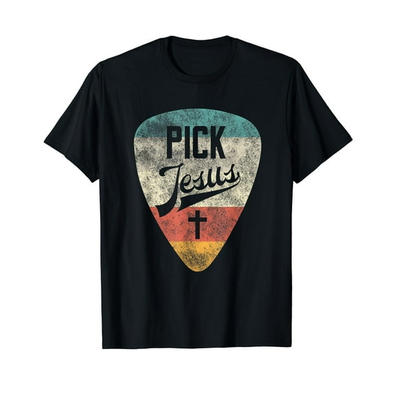Pick Jesus Christian Music Pastor Guitar Retro Vintage Men Vintage Casual Men Women T-Shirt