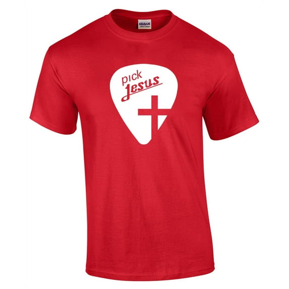 Pick Jesus Christian Short Sleeve T-shirt-red-Large