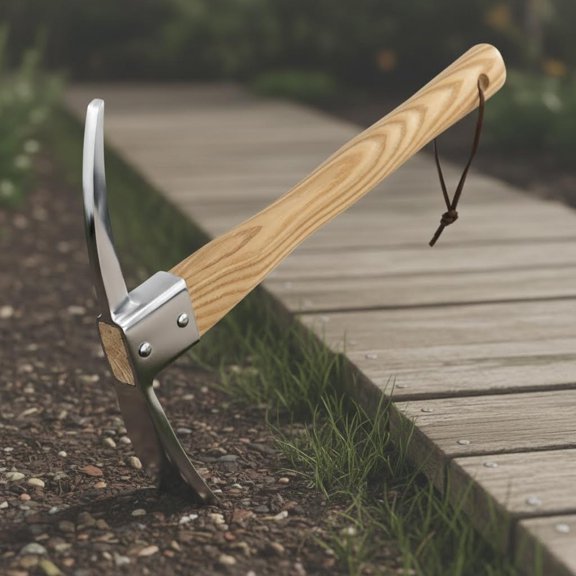 Pick Mattock Hoe Garden Tool with Hardwood Handle for Digging Loosening Trenching Tilling Leveling Cutting Gardening Landscaping Farming Camping Outdoor Hand Cultivator