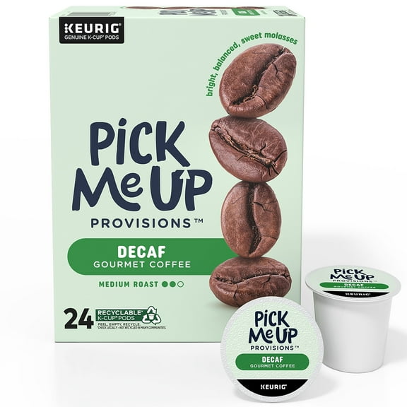 Pick Me Up Provisions Decaf Coffee Keurig K-Cup Pods Medium Roast 24/Box (PM62435)