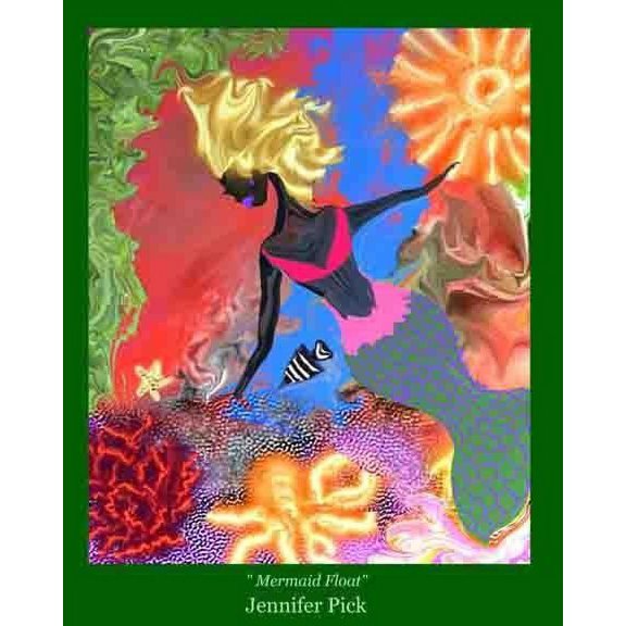 Pick "Mermaid Float" Glossy Poster