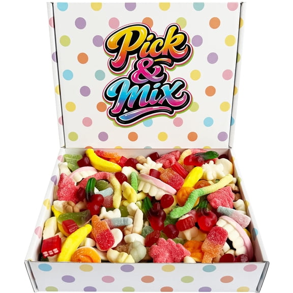 Pick & Mix Sweets Gift Box 800g. Fizzy & Gummy Retro Birthday Present