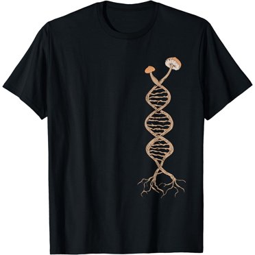 DNA In Shroom T-Shirt – Funny Fungi Mycology Tee, Men’s Cotton Crew Neck