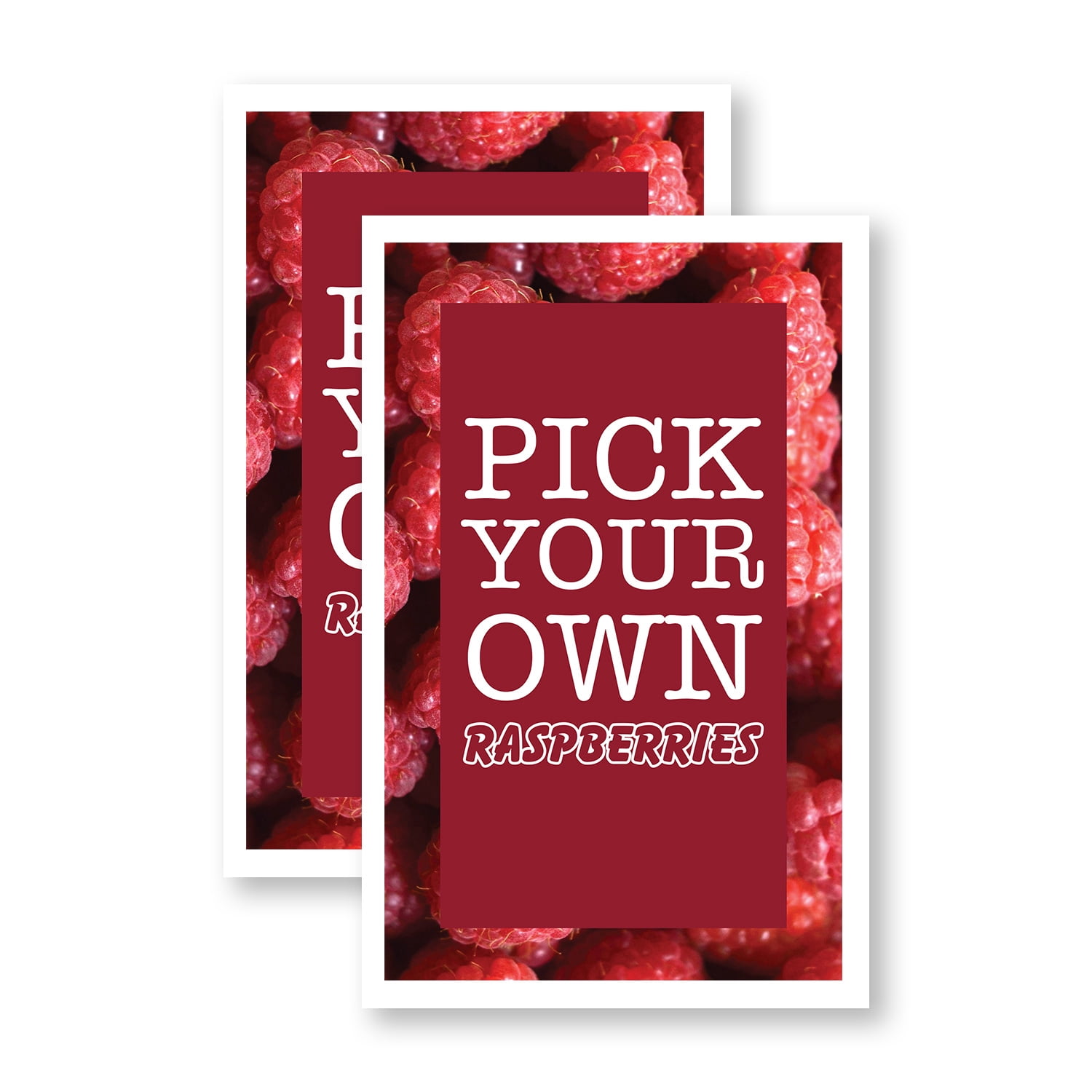 Pick Your Own Raspberries (2-Pack) 24 Inch x 36 Inch Vinyl Decals ...