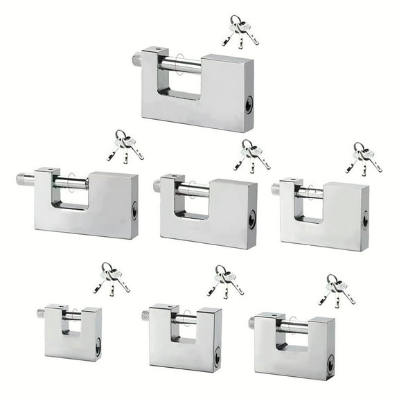 Pick Resistant Padlock with D Shaped Shackle Heavy Duty Chrome Plated 3 Keys