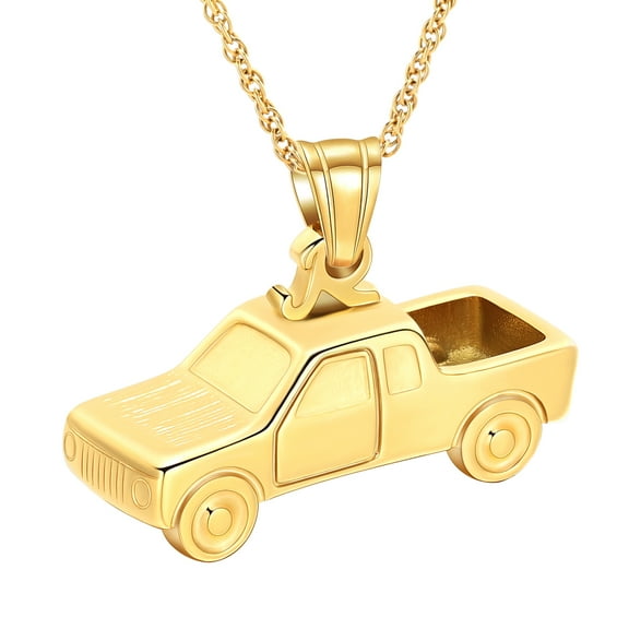 Pick Up Truck Urn Necklaces for Ashes for Women Men Cremation Jewelry Stainless Steel Urn Pendant Ashes Holder Keepsake Memorial Urn Locket