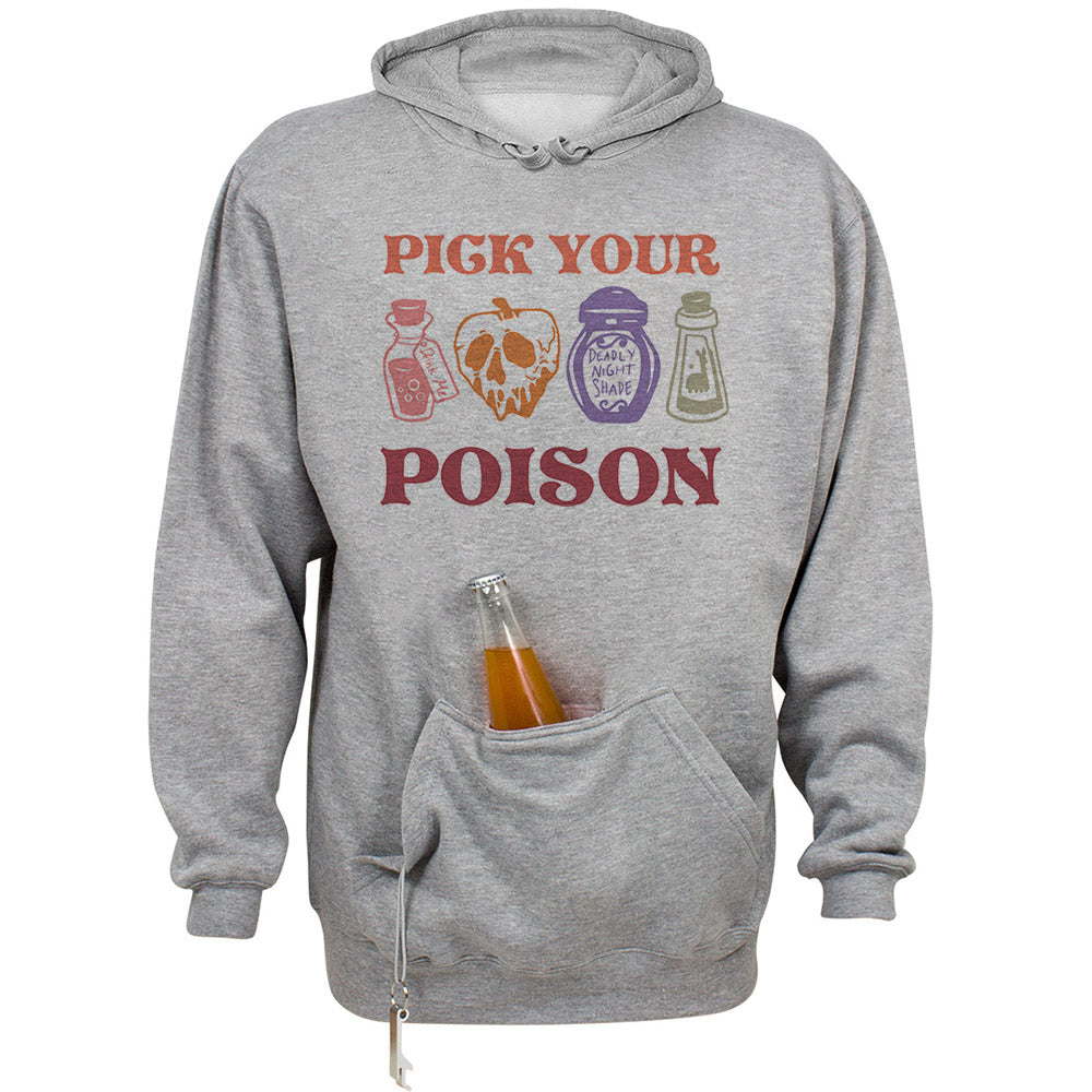 Pick Your Poison Beer Holder Tailgate Hoodie Sweatshirt Unisex Medium Oxford