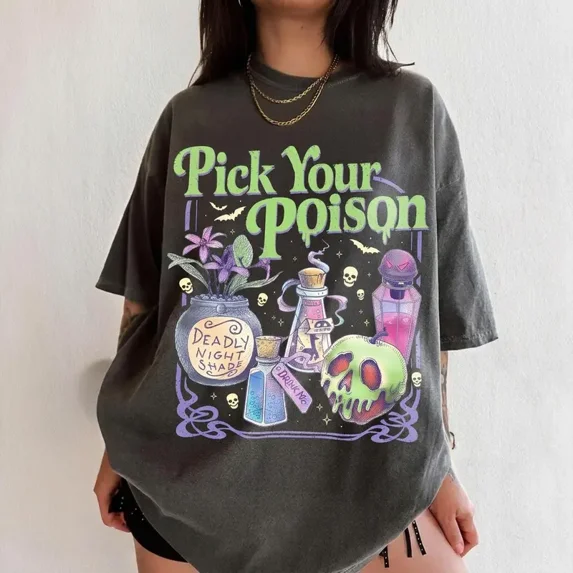 Pick Your Poison Halloween Shirt, Spooky Potion Graphic Tee, Witchy ...