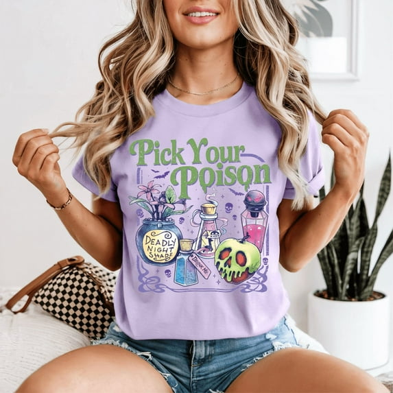 Pick Your Poison Halloween T-Shirt – Vintage Comfort Colors Spooky Season Tee