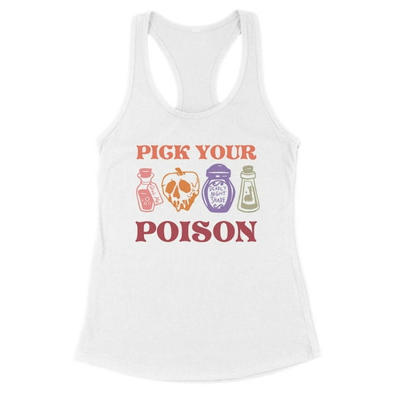 Pick Your Poison Tank Top Fitted Racerback Women's Large White