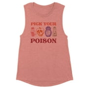 Pick Your Poison Women's Muscle Tank Small Desert Pink