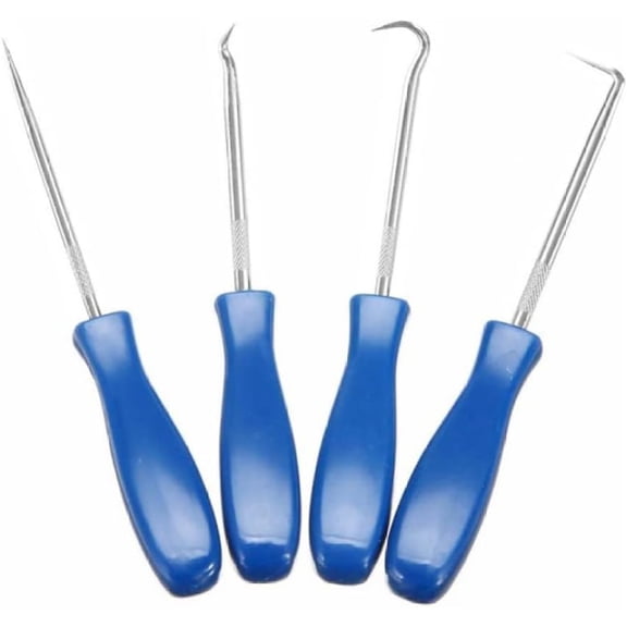 Pick and Hook Set, Precision Hook Tool Kit with 90-Drgree, Straight Hooks & Combination Picks for Automotive Repair, Blue(M)