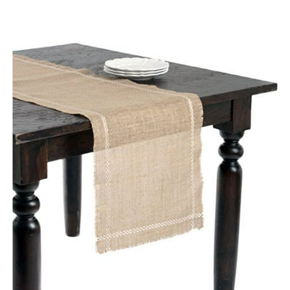 Pick-stitched Design Jute Table Runner (16"x72")