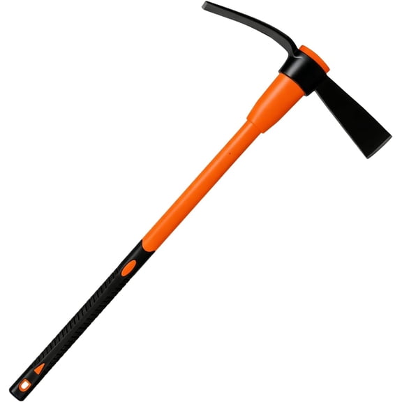 Pickaxe for Digging, Heavy Duty Pick Axe with Fiberglass Handle, 36 Inch Pick Mattock Tool for Soil, Rock and Roots