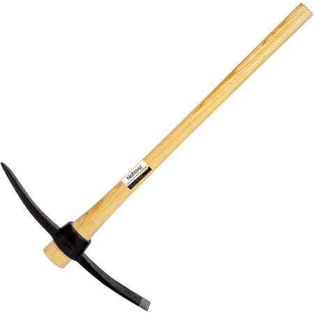 Pickaxe with Wood Handle, Heavy Duty Forged Steel Pick Axe for Digging, 36 Inches (406I)