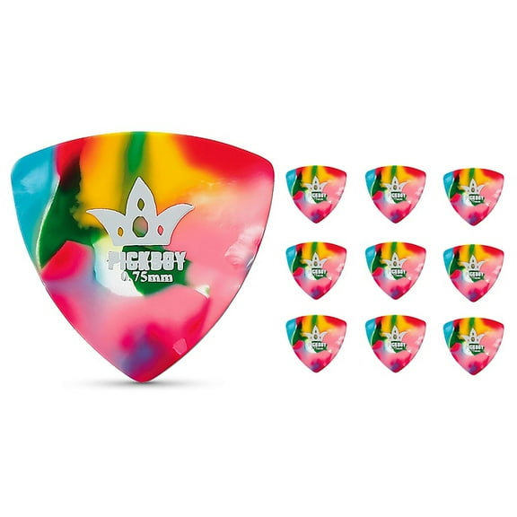 Pickboy Celluloid Guitar Picks Rounded Tri Confetti Clown .75mm Medium 10 pack