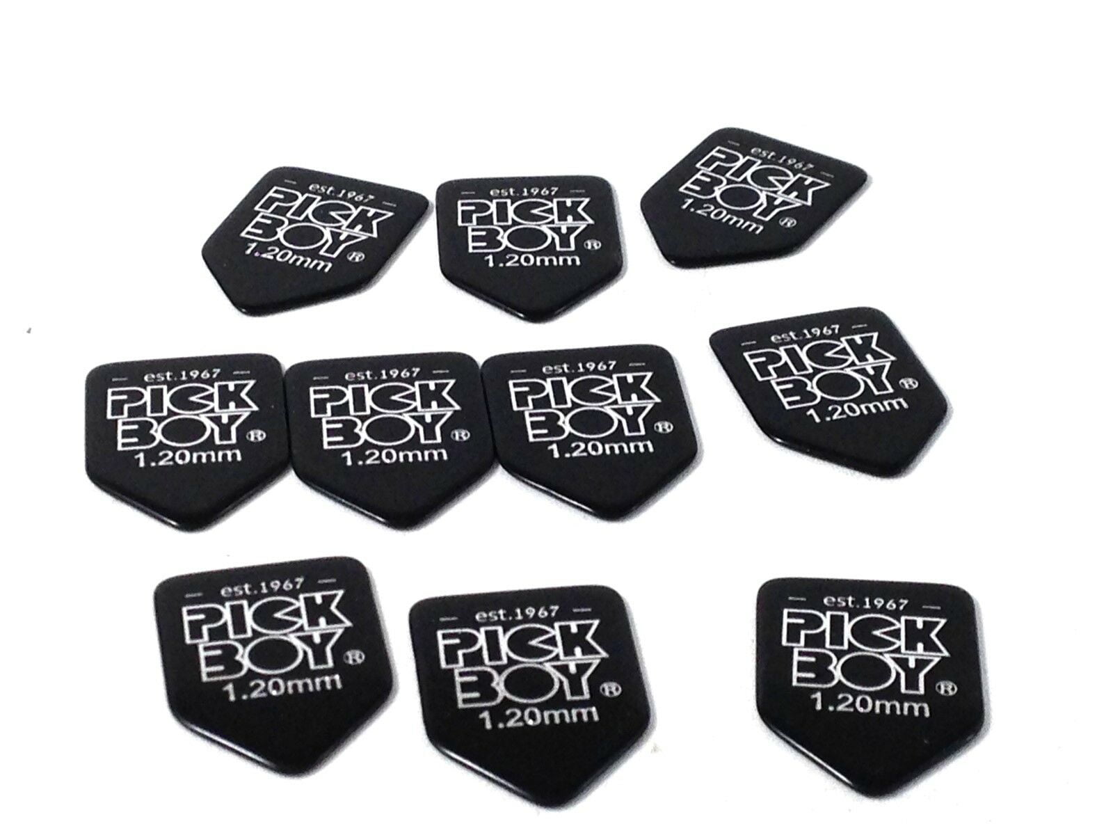 Pickboy Guitar Picks 10 Pack  Home Plate Shape Black Cellullose 1.20mm