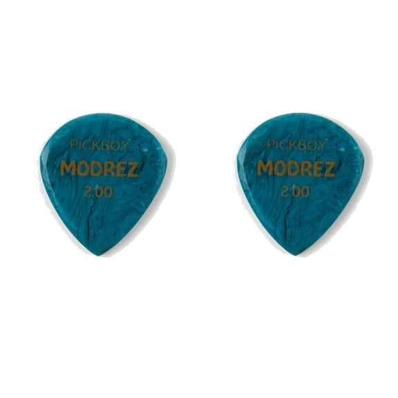 Pickboy Guitar Picks 2-Pack Jazz Style Modrez Resin 2.0mm Hand Turqoise