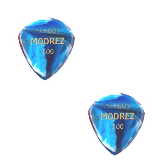 Pickboy Guitar Picks 2-Pack Jazz Style Modrez Resin 3.0mm Hand Finished Blue