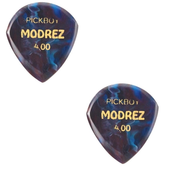 Pickboy Guitar Picks 2-Pack Jazz Style Modrez Resin 4.0mm Hand Finished Blue