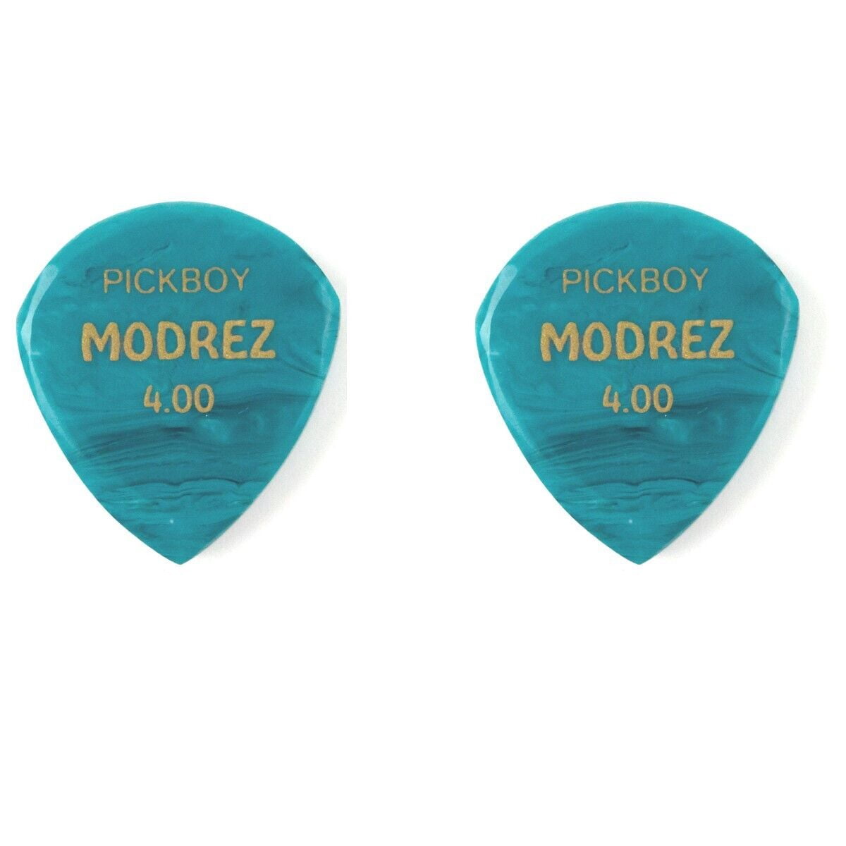 Pickboy Guitar Picks 2-Pack Jazz Style Modrez Resin 4.0mm Hand Turqoise