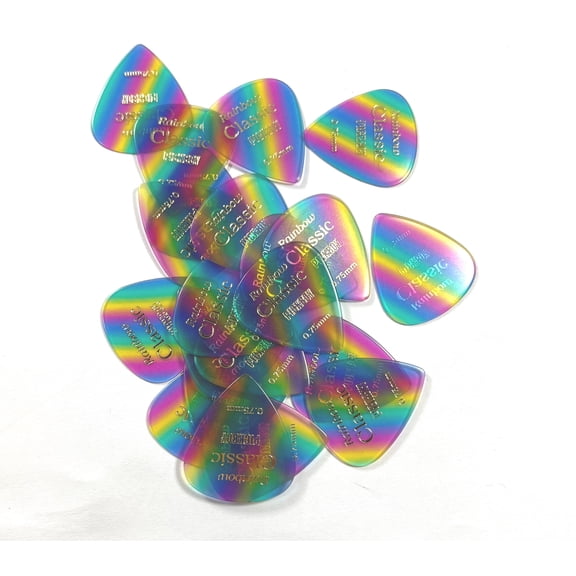 Pickboy Guitar Picks 20 Pack Celluloid Rainbow Colored .75mm Medium