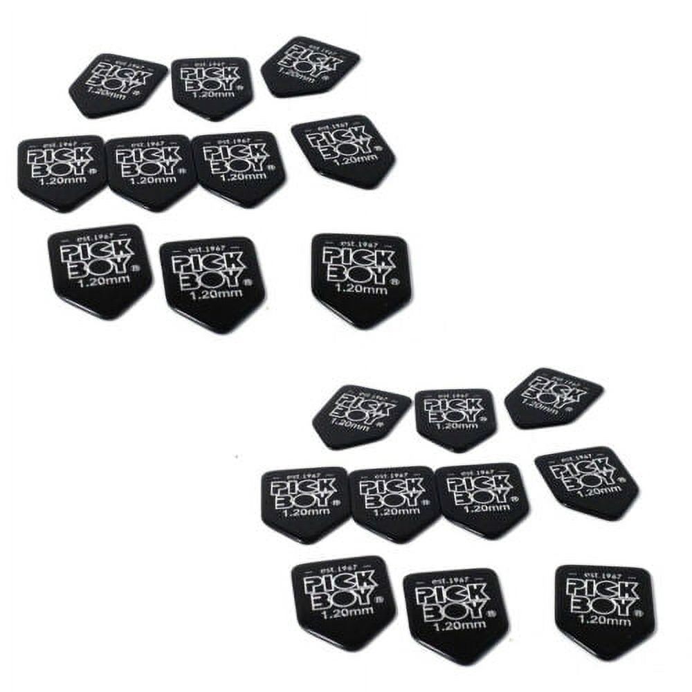 Pickboy Guitar Picks 20 Pack  Home Plate Shape Black Cellullose 1.20mm