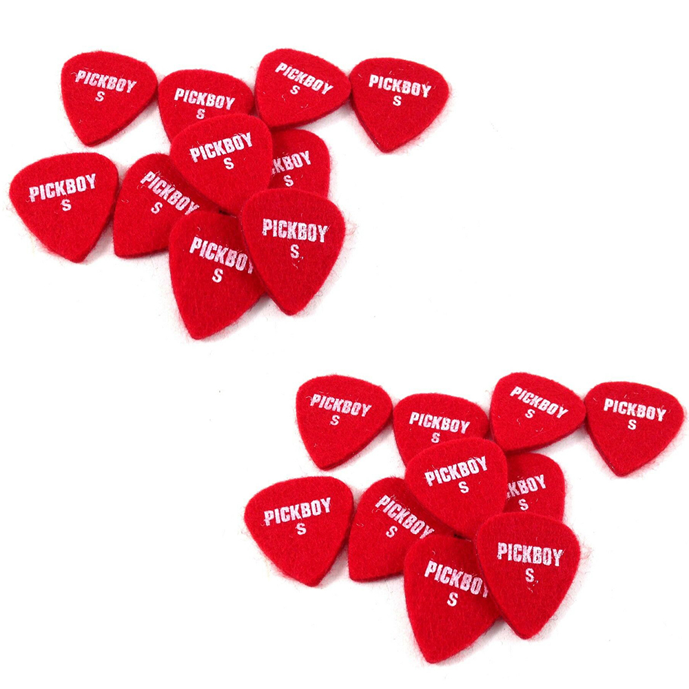 Pickboy Guitar / Uke Picks  - Felt Picks - Reds - Soft 20 Pack