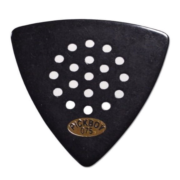 Pickboy Pos-a-Grip, Triangle, black, Cellulose, 0.75mm, 10 picks