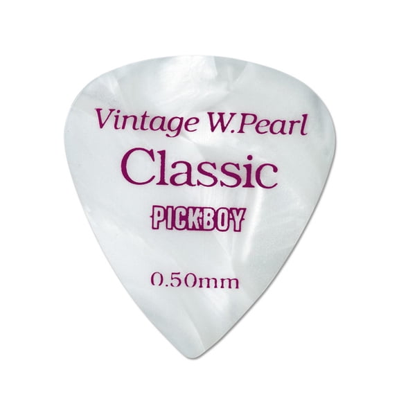 Pickboy Vintage Pick, Pearl, Cellulose, 0.50mm, 10 picks