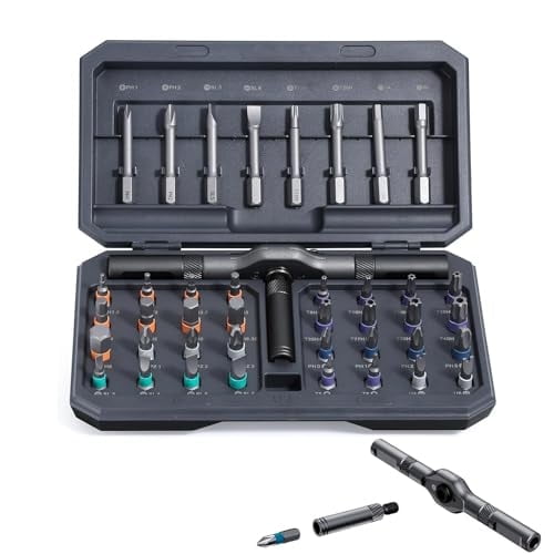Pickelect 42 in 1 Magnetic Screwdriver Set,Multi Bit Ratchet Screwdriver Set With T Handle,Portable Storage Case, DIY Repair Tool Kit