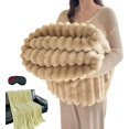 thumbnail image 1 of Pickelect Thickened Rabbit Plush Nap Blanket,Flannel Milk Velvet Cover Blankets,Faux Bunny Blanket for Adults,Warm Soft Fuzzy Throwblanket for Couch Chair Bed (Khaki,70 * 100cm/27.56 * 39.37in), 1 of 9