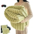 thumbnail image 1 of Pickelect Thickened Rabbit Plush Nap Blanket,Flannel Milk Velvet Cover Blankets,Faux Bunny Blanket for Adults,Warm Soft Fuzzy Throwblanket for Couch Chair Bed (Green,180 * 200cm/70.8 * 78.7in), 1 of 10