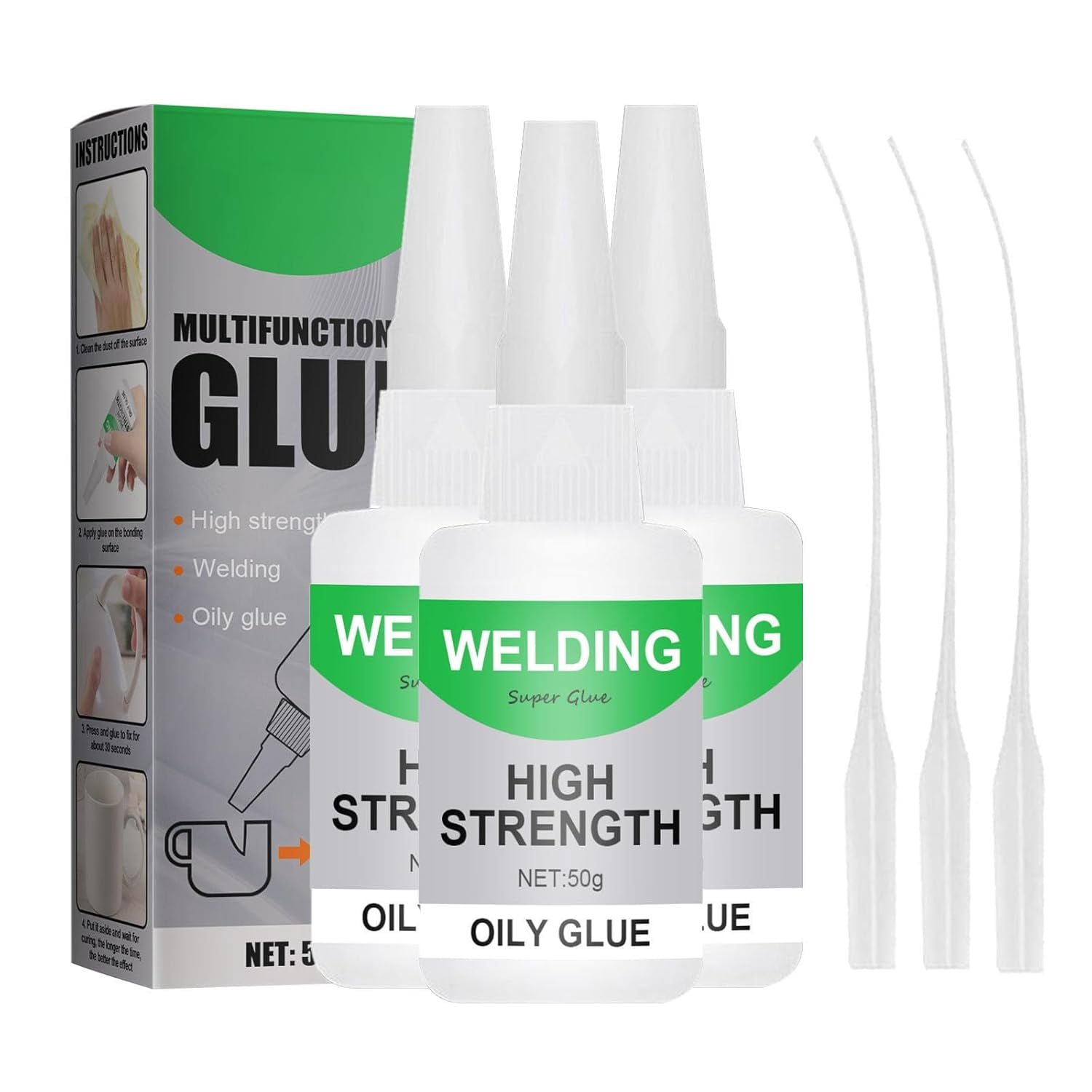 Pickelect High-Strength Oily Glue - 50g Multipurpose Adhesive For Metal, Wood, Ceramic, Leather & Glass (2 Pack) 2 thumbnail image