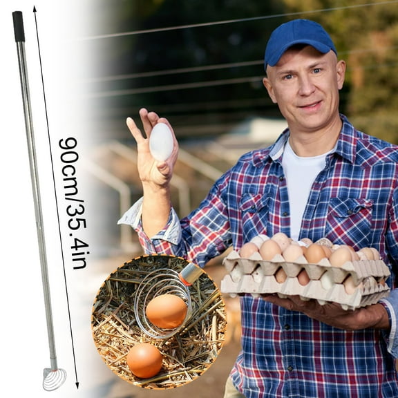 Picker Egg Grabber Nut Gatherer, Stainless Steel Lightweight 90cm/35.43in Flexible Multifunctional Peanut Picking Tool Shell Collecting Tool [Fixed Rod]