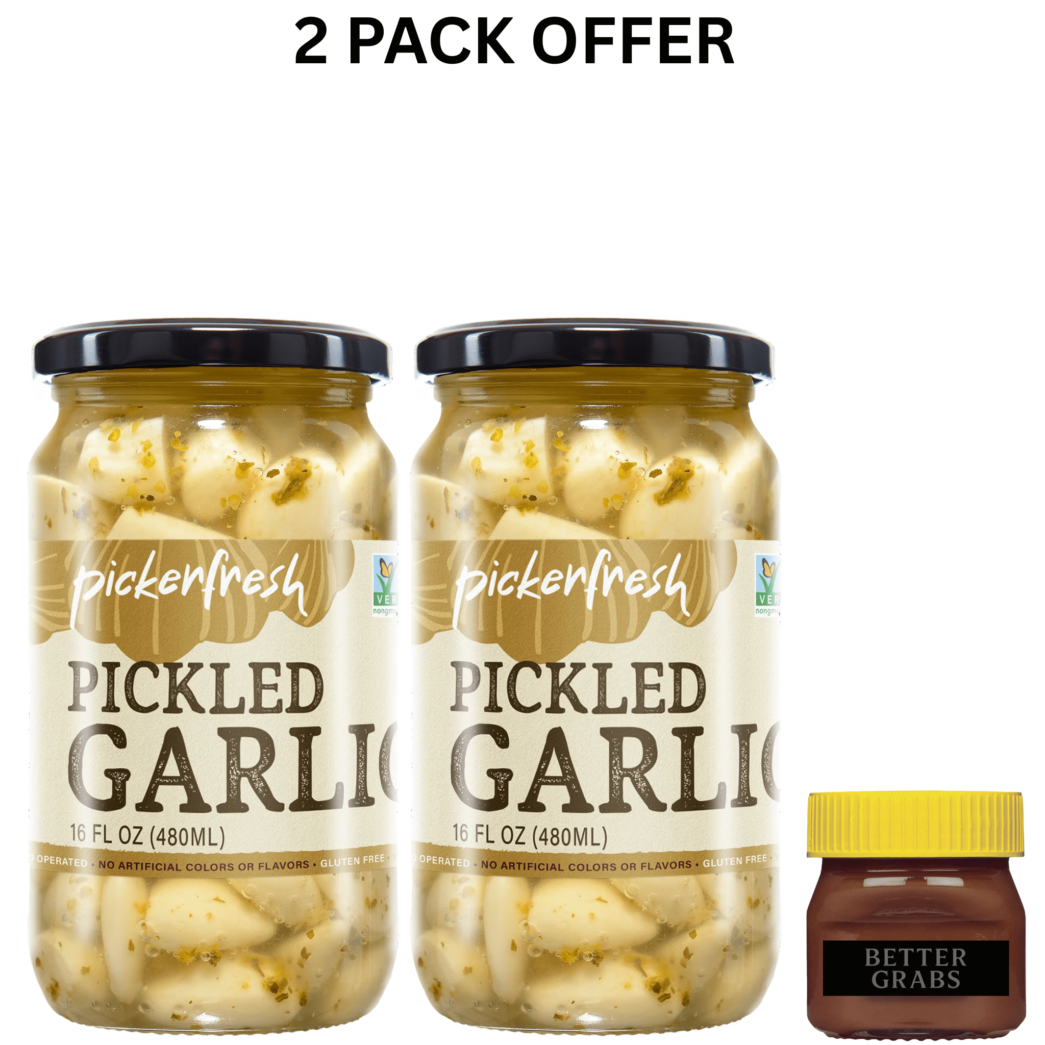 Pickerfresh Pickled Garlic, 16oz Glass Jar
