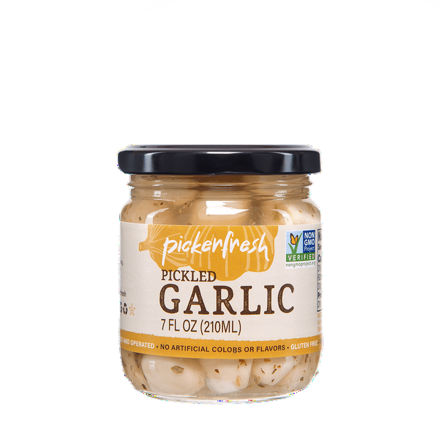 Pickerfresh NonGMO Pickled Garlic, Gluten Free, No Artificial Colors