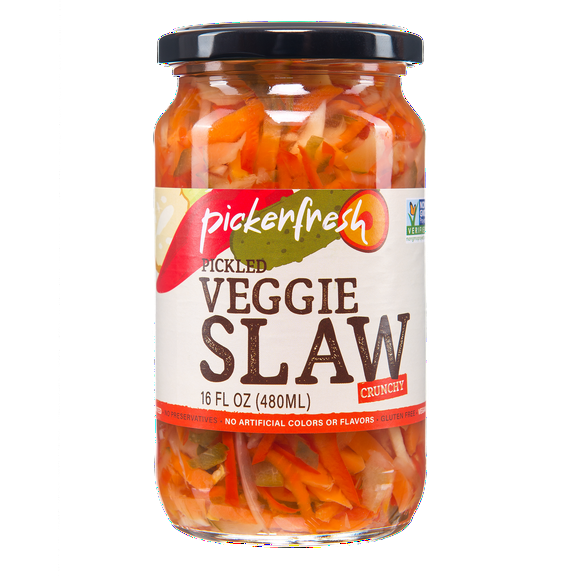 Pickerfresh Pickled Veggie Slaw, 16 oz Glass Jar, 1 Count