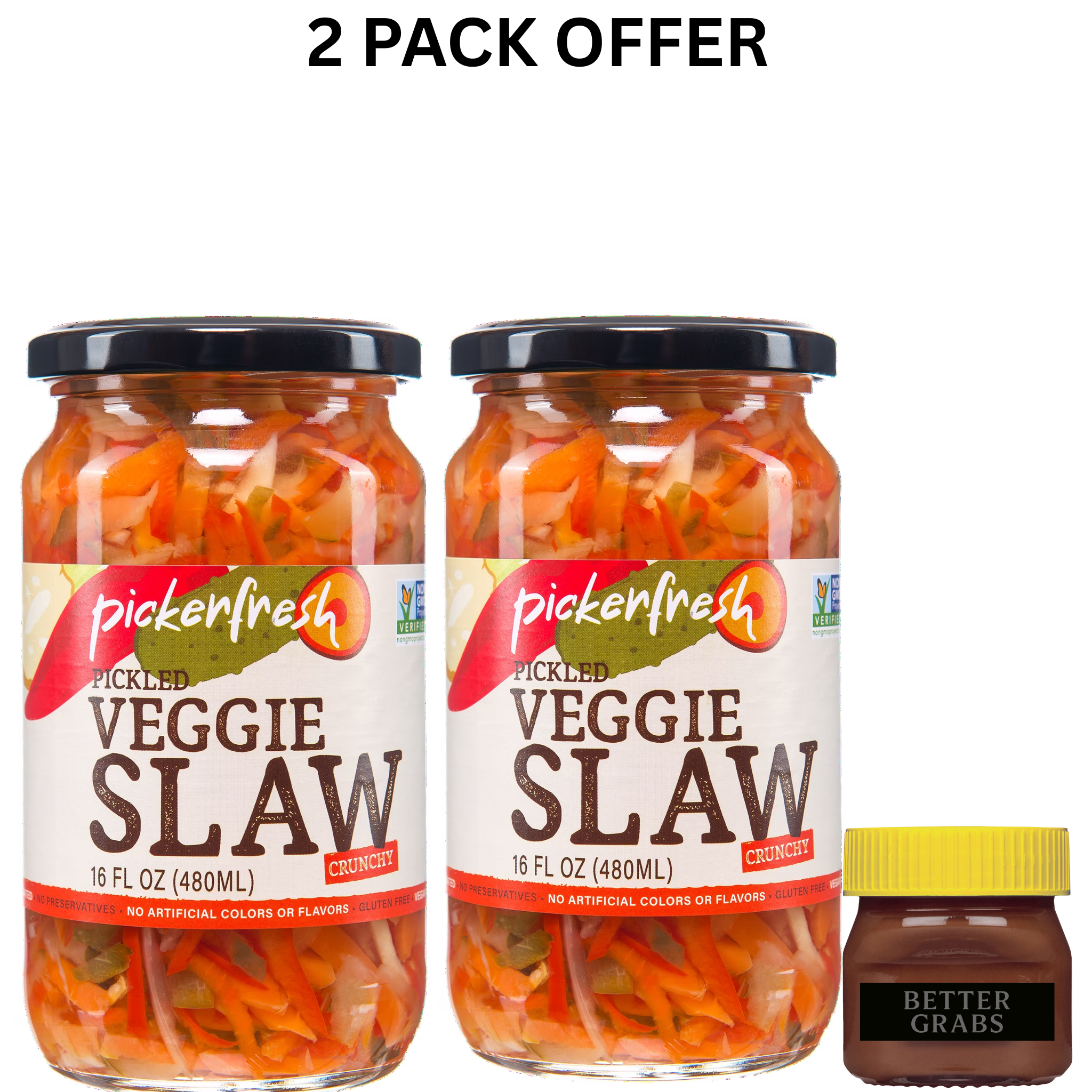 Pickerfresh Pickled Veggie Slaw Glass Jar, 1 Count