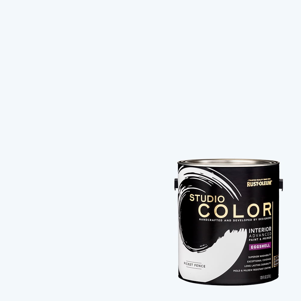 Picket Fence, Rust-Oleum Studio Color Interior Paint + Primer, Eggshell Finish, 2 Pack