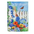 thumbnail image 1 of Picket Fence and Flowers Garden Suede Flag, 1 of 4